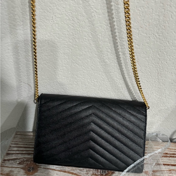 YSL Monogram Chain Wallet Black - Picture 7 of 11